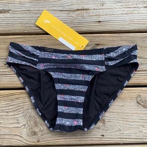 Lole Black Textured Stripe Carribean Bikini Bottom